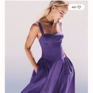 Maggie London Bustier Purple A-Line Mini Dress